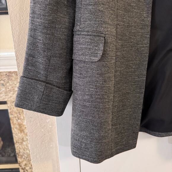 Theory Ponte Open Women’s Blazer Lined Stretch Heathered Gray Size 8 Officecore - Picture 6 of 6